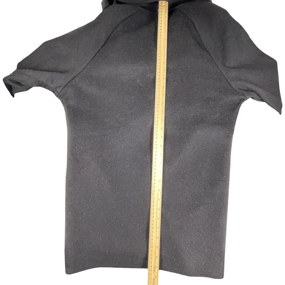 Michael Kors Coat Women L Gray Wool Blend Oversized Collar Wrap Jacket